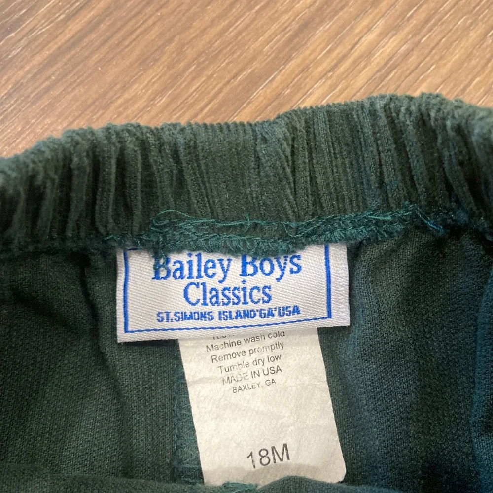 Bailey Boys Green Corduroy Shorts Spring Easter Size 18m